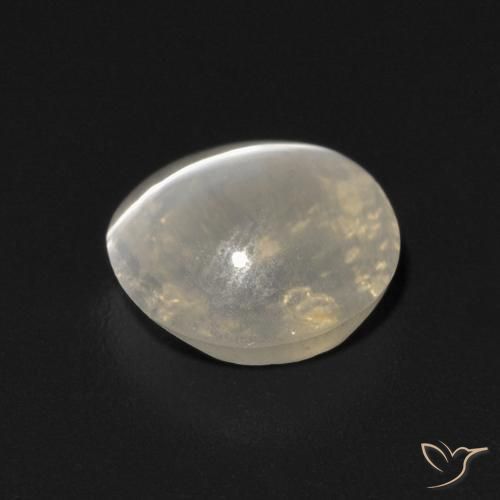 Sillimanite Cat's Eye Gemstone in 6.5 x 6.4 mm Size for Sale, Sillimanite Cat's Eye Stone in Warm White Color