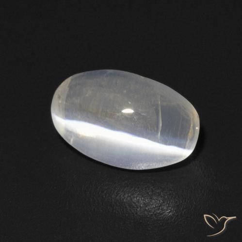 0.83 ct White Sillimanite Cat's Eye Stone, Natural Sillimanite Cat's Eye in Oval Cabochon Shape for Sale