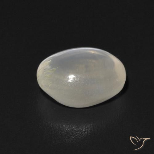 Sillimanite Cat's Eye Gemstone in 6.6 x 4.8 mm Size for Sale, Sillimanite Cat's Eye Stone in Warm White Color