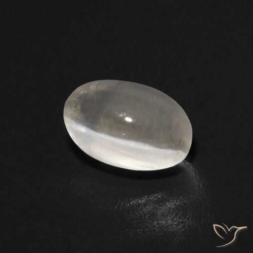 0.74 ct Gray Sillimanite Cat's Eye Stone, Natural Sillimanite Cat's Eye in Oval Cabochon Shape for Sale