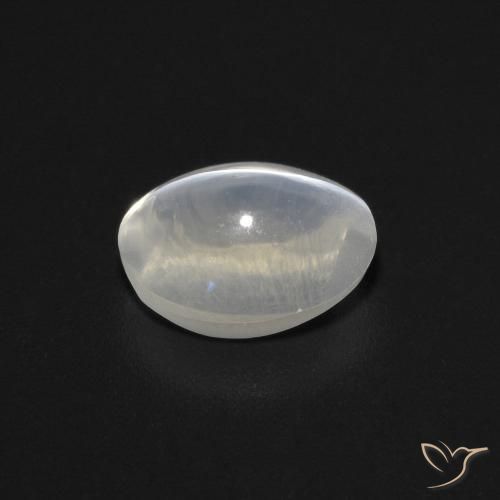 Sillimanite Cat's Eye Gemstone in 6.7 x 5.1 mm Size for Sale, Sillimanite Cat's Eye Stone in Very Light Grey Color