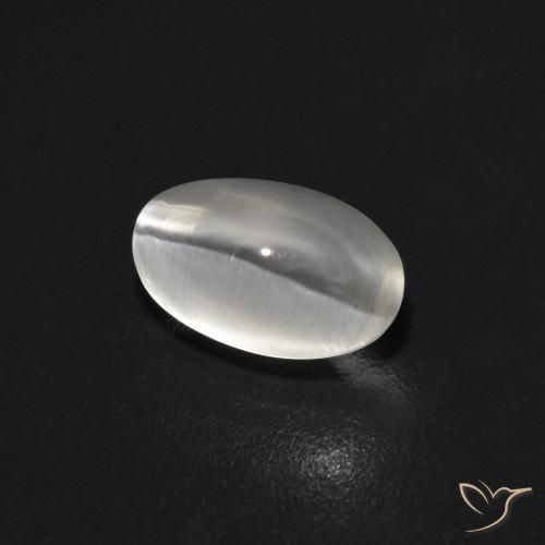 0.89 ct Gray Sillimanite Cat's Eye Stone, Natural Sillimanite Cat's Eye in Oval Cabochon Shape for Sale