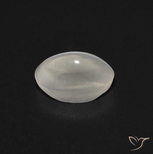 Sillimanite Cat's Eye Gemstone in 6.8 x 4.2 mm Size for Sale, Sillimanite Cat's Eye Stone in Very Light Grey Color