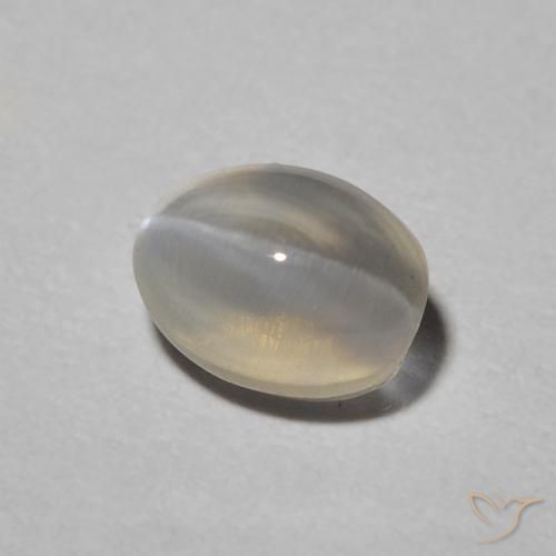 1.00 ct Gray Sillimanite Cat's Eye Stone, Natural Sillimanite Cat's Eye in Oval Cabochon Shape for Sale