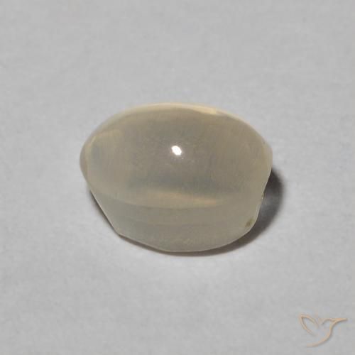 Sillimanite Cat's Eye Gemstone in 5.9 x 4.4 mm Size for Sale, Sillimanite Cat's Eye Stone in Light Grey Color