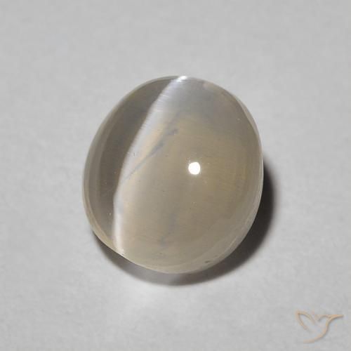 1.49 ct Gray Sillimanite Cat's Eye Stone, Natural Sillimanite Cat's Eye in Oval Cabochon Shape for Sale