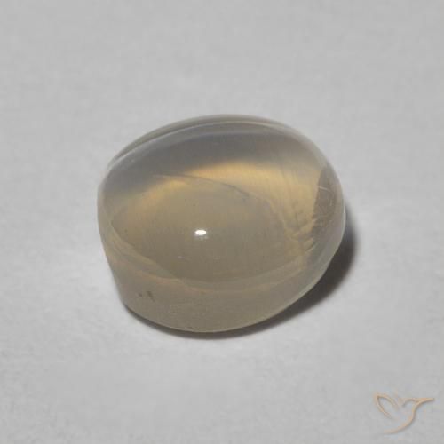 Sillimanite Cat's Eye Gemstone in 6.4 x 5.9 mm Size for Sale, Sillimanite Cat's Eye Stone in Warm Grey Color
