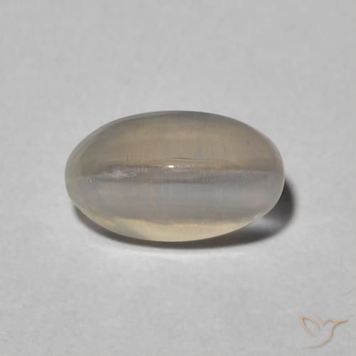 1.31ct Natural Warm Grey Sillimanite Cat's Eye, Oval, Translucent