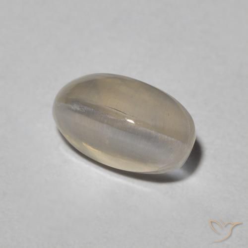 1.31 ct Gray Sillimanite Cat's Eye Stone, Natural Sillimanite Cat's Eye in Oval Cabochon Shape for Sale