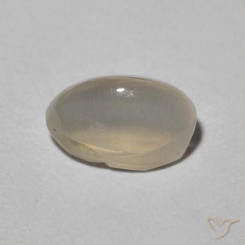 Sillimanite Cat's Eye Gemstone in 7.5 x 4.5 mm Size for Sale, Sillimanite Cat's Eye Stone in Warm Grey Color