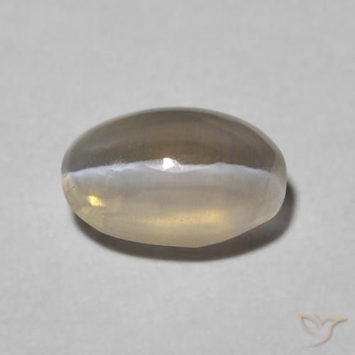 0.93 ct Gray Sillimanite Cat's Eye Gemstone, Sillimanite Cat's Eye Gem in Oval Cabochon Shape for Sale.