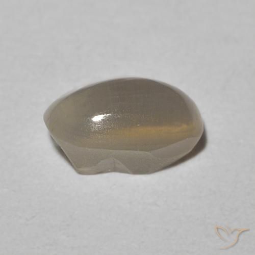 Sillimanite Cat's Eye Gemstone in 6.8 x 4.1 mm Size for Sale, Sillimanite Cat's Eye Stone in Warm Grey Color