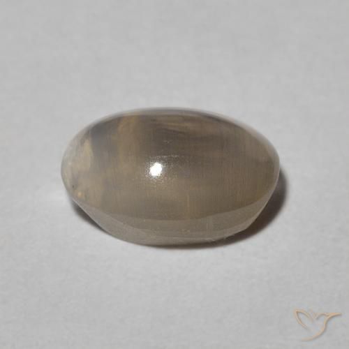 Sillimanite Cat's Eye Gemstone in 7 x 5 mm (calibrated) Size for Sale, Sillimanite Cat's Eye Stone in Warm Grey Color