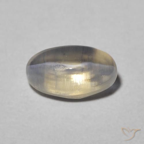 Oeil de chat ovale en sillimanite de 0,97 ct, 7 x 4 mm de Madagascar, Photo A