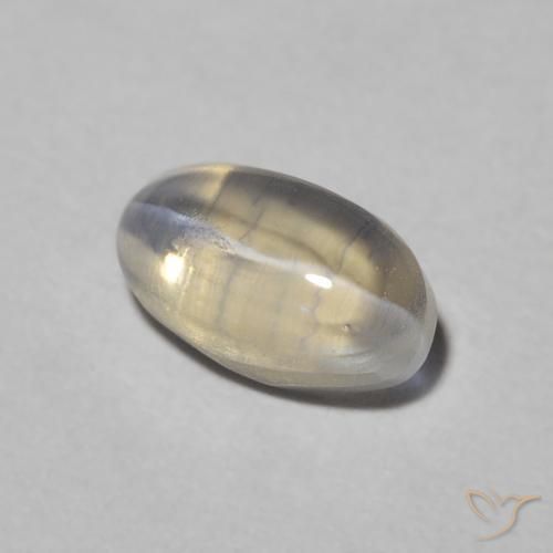 0.97 ct Gray Sillimanite Cat's Eye Stone, Natural Sillimanite Cat's Eye in Oval Cabochon Shape for Sale