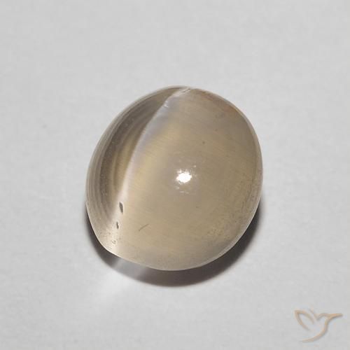1.43 ct Yellow Sillimanite Cat's Eye Stone, Natural Sillimanite Cat's Eye in Oval Cabochon Shape for Sale