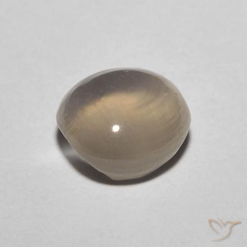 Sillimanite Cat's Eye Gemstone in 6.4 x 5.9 mm Size for Sale, Sillimanite Cat's Eye Stone in Light Yellow Color