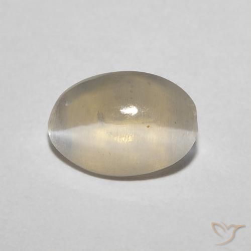 0.84ct Oval Cabochon Yellow Sillimanite Cat's Eye from Madagascar, Dimension 7 x 4.9mm, Translucent Clarity, Natural untreated gemstone, 1pc Sillimanite Cat's Eye in Light Yellow Color, Mohs Hardness of 6.5 - 7.5 suitable for daily wear jewelry, Photo A