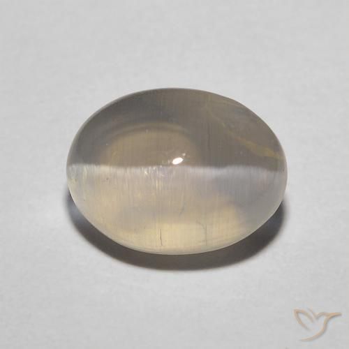 1.72ct Oval Cabochon Yellow Sillimanite Cat's Eye from Madagascar, Dimension 7.6 x 5.8mm, Translucent Clarity, Natural untreated gemstone, 1pc Sillimanite Cat's Eye in Light Yellow Color, Mohs Hardness of 6.5 - 7.5 suitable for daily wear jewelry, Photo A