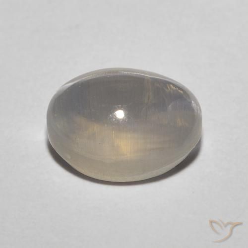 Sillimanite Cat's Eye Gemstone in 7.6 x 5.8 mm Size for Sale, Sillimanite Cat's Eye Stone in Light Yellow Color