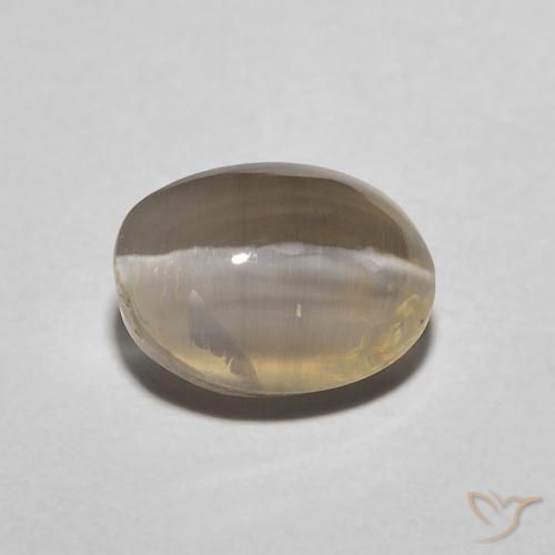 1.32ct Natural Light Yellow Brown Sillimanite Cat's Eye, Oval, Translucent