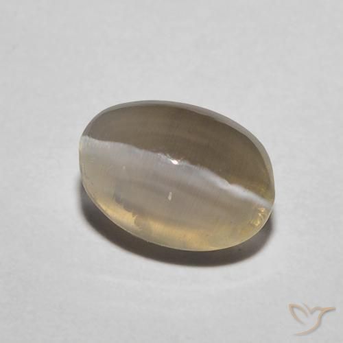 1.32 ct Brown Sillimanite Cat's Eye Stone, Natural Sillimanite Cat's Eye in Oval Cabochon Shape for Sale