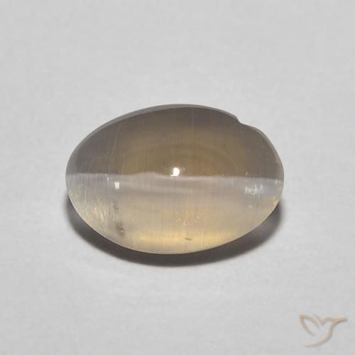 1.11ct Natural Neutral Brown Sillimanite Cat's Eye, Oval, Translucent