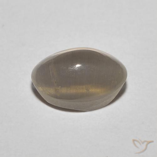 Sillimanite Cat's Eye Gemstone in 6.9 x 4.8 mm Size for Sale, Sillimanite Cat's Eye Stone in Neutral Brown Color