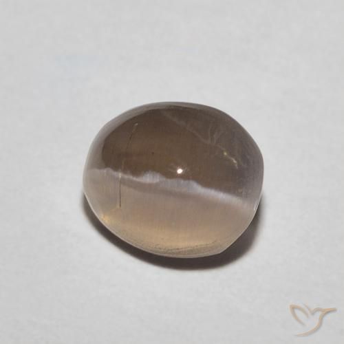 0.89 ct Brown Sillimanite Cat's Eye Stone, Natural Sillimanite Cat's Eye in Oval Cabochon Shape for Sale