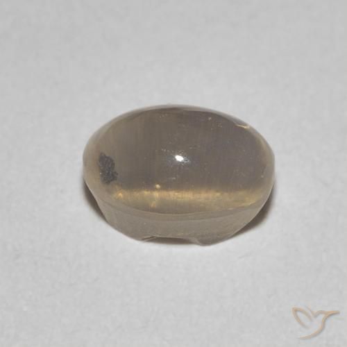 Sillimanite Cat's Eye Gemstone in 6.1 x 4.6 mm Size for Sale, Sillimanite Cat's Eye Stone in Light Yellow Brown Color