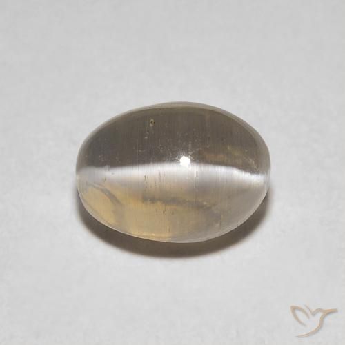 1.29ct Natural Very Light Brown Sillimanite Cat's Eye, Oval, Transparent