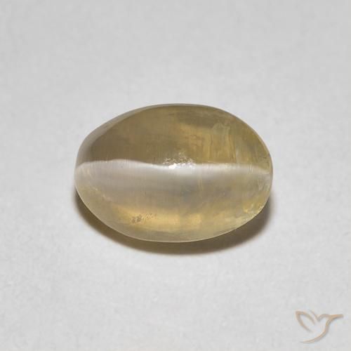 Oeil de chat ovale en sillimanite de 1,08 ct, 6,7 x 4,7 mm de Madagascar, Photo A