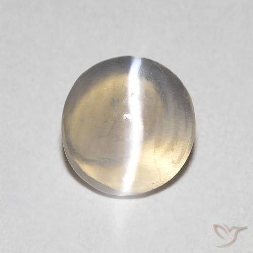 Oeil de chat ovale en sillimanite de 0,79 ct, 6,5 x 6,2 mm de Madagascar, Photo A