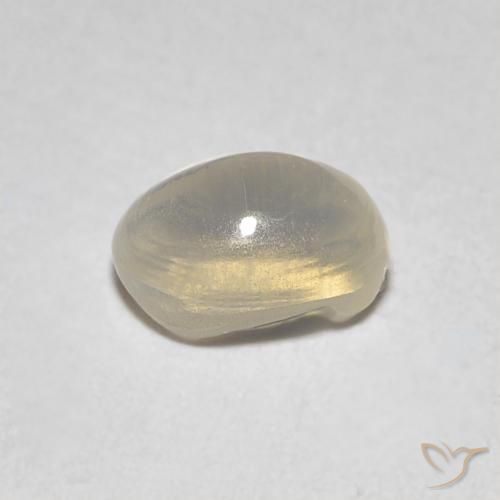 Sillimanite Cat's Eye Gemstone in 6.1 x 4.4 mm Size for Sale, Sillimanite Cat's Eye Stone in Very Light Brown Color
