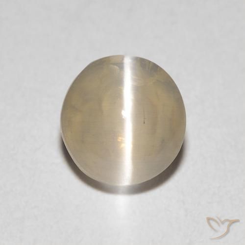 1.04ct Natural Very Light Brown Sillimanite Cat's Eye, Oval, Transparent