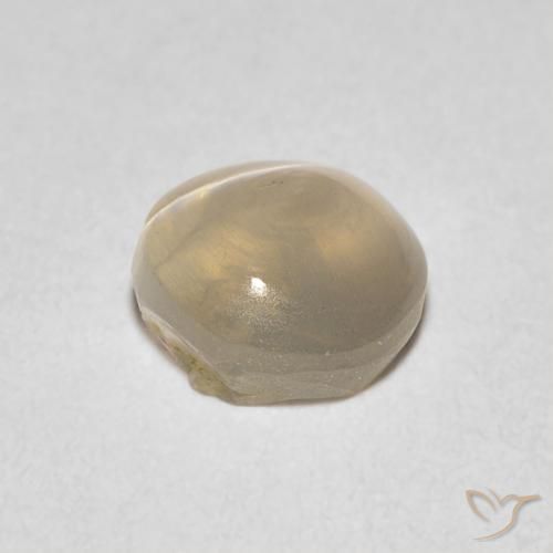 Sillimanite Cat's Eye Gemstone in 5.8 x 5.6 mm Size for Sale, Sillimanite Cat's Eye Stone in Very Light Brown Color