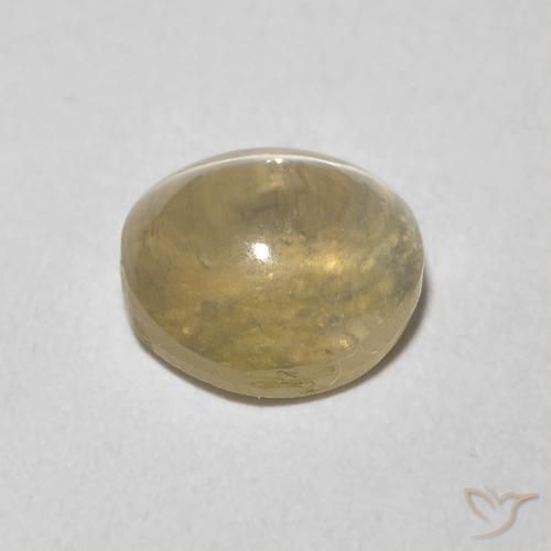 Sillimanite Cat's Eye Gemstone in 6.6 x 6.4 mm Size for Sale, Sillimanite Cat's Eye Stone in Light Tortilla Brown Color