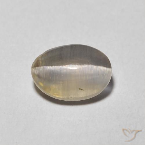 1.48ct Natural Very Light Brown Sillimanite Cat's Eye, Oval, Transparent