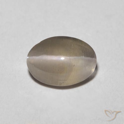 0.92ct Natural Light Tortilla Brown Sillimanite Cat's Eye, Oval, Transparent