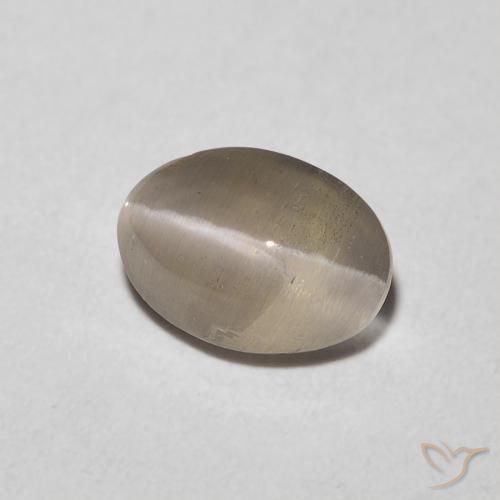 0.92 ct Brown Sillimanite Cat's Eye Stone, Natural Sillimanite Cat's Eye in Oval Cabochon Shape for Sale