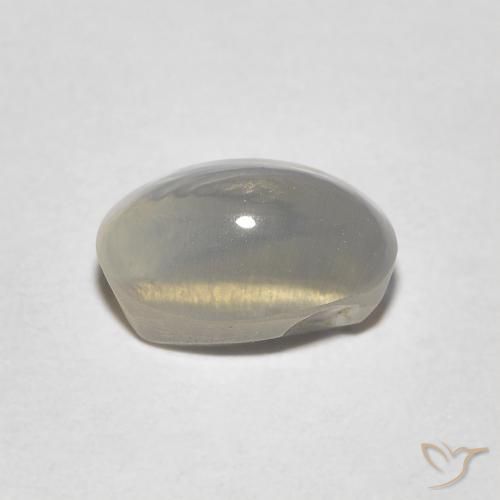 Sillimanite Cat's Eye Gemstone in 7.6 x 5.1 mm Size for Sale, Sillimanite Cat's Eye Stone in Light Yellow Brown Color