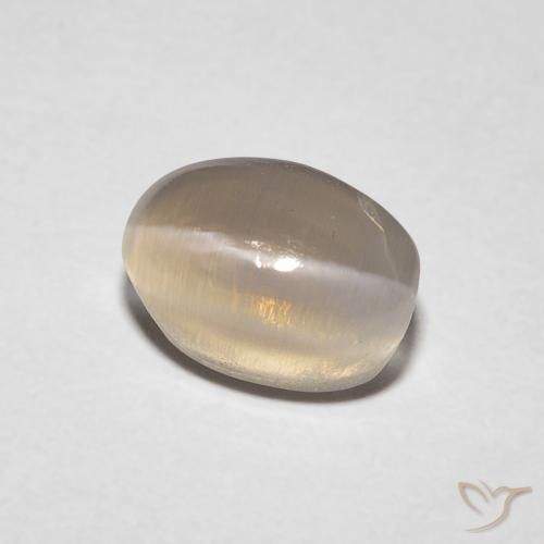 1.23 ct Brown Sillimanite Cat's Eye Stone, Natural Sillimanite Cat's Eye in Oval Cabochon Shape for Sale