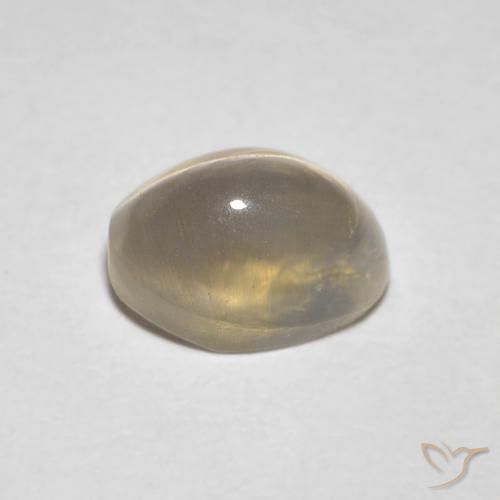 Sillimanite Cat's Eye Gemstone in 7 x 5 mm (calibrated) Size for Sale, Sillimanite Cat's Eye Stone in Light Yellow Brown Color