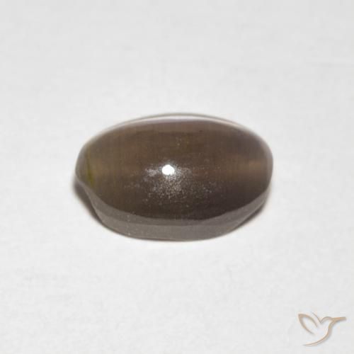 Sillimanite Cat's Eye Gemstone in 6.6 x 4.9 mm Size for Sale, Sillimanite Cat's Eye Stone in Medium Brown Color