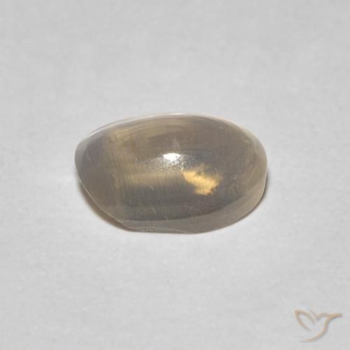Sillimanite Cat's Eye Gemstone in 7 x 5 mm (calibrated) Size for Sale, Sillimanite Cat's Eye Stone in Light Yellow Brown Color