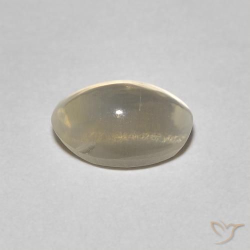 Sillimanite Cat's Eye Gemstone in 7 x 4.8 mm Size for Sale, Sillimanite Cat's Eye Stone in Light Tortilla Brown Color