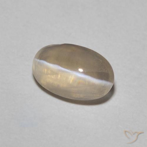 0.76 ct Brown Sillimanite Cat's Eye Stone, Natural Sillimanite Cat's Eye in Oval Cabochon Shape for Sale