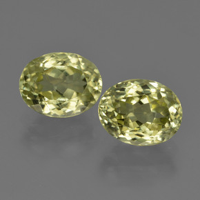 4.94 ctw Yellow Sillimanite Gemstones, Sillimanite Gems in Oval Facet Shape for Sale.