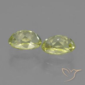 Sillimanite Gemstones in 8 x 6 mm (calibrated) Size for Sale, Sillimanite Stones in Lemon Yellow Color