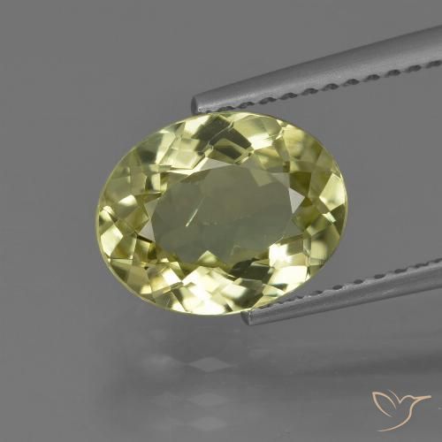 Sillimanita amarela de 2,46 quilates, corte oval de 10 x 7,9 mm do Sri Lanka, Photo A